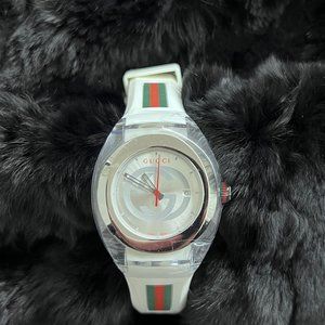 Gucci SYNC XXL Swiss Quartz Stainless Steel Watch with Rubber Band Brand New